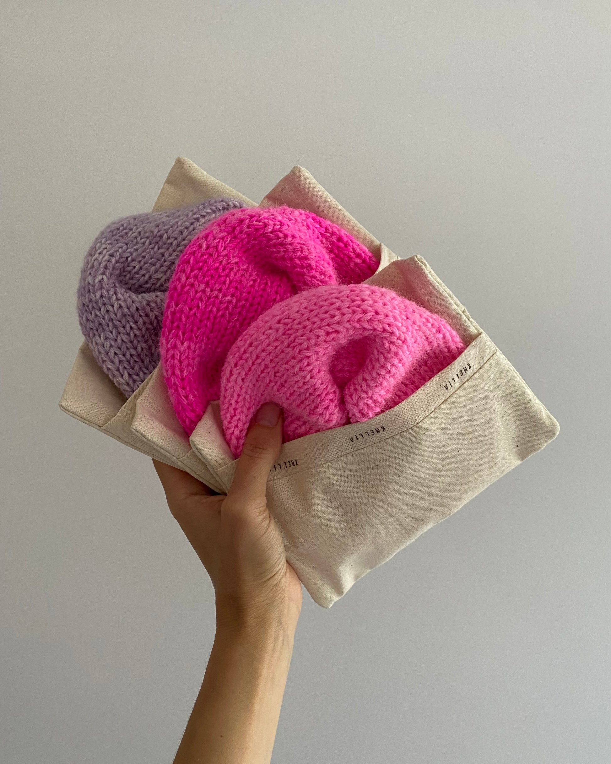 KMELLIA Hand Dyed Oversized Knitted Wool Chouchou Scrunchie